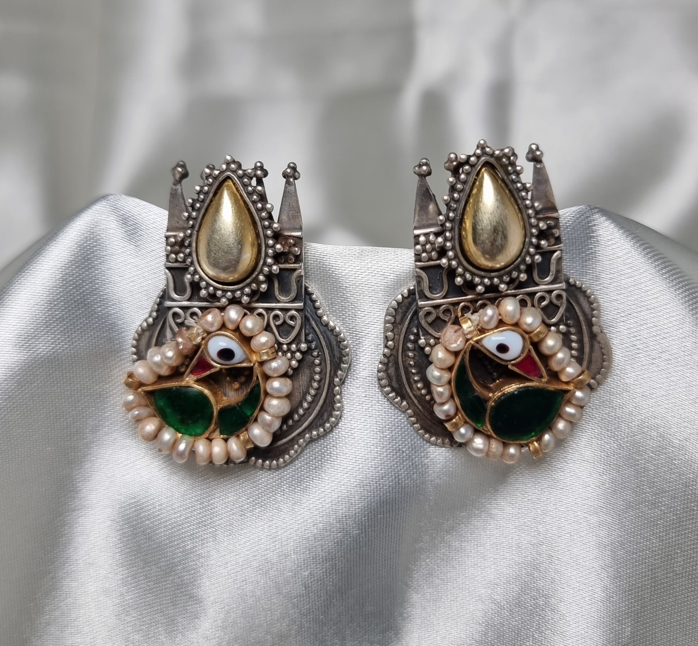 22K Gold Jhumkas (Buttalu) - Gold Dangle Earrings With Pearls - 235-GJH2047  in 10.300 Grams